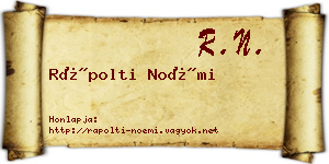 Rápolti Noémi névjegykártya